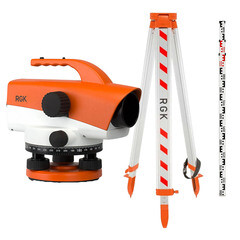 Нивелир оптический RGK C-32 со штативом S6-N и рейкой AMO S3 (778268) - фото 1