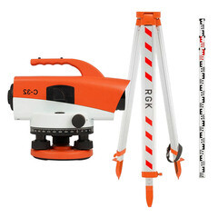 Нивелир оптический RGK C-32 со штативом S6-N и рейкой AMO S3 (778268) - фото 3