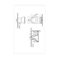 Унитаз-компакт Vitra Integra Square безободковый с горизонтальным выпуском с сиденьем дюропласт микролифт белый (9833B003-7205) - фото 2