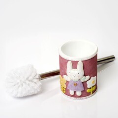 Ершик для унитаза WasserKraft Ammer напольный металл/полирезин розовый (K-6427) - фото 4