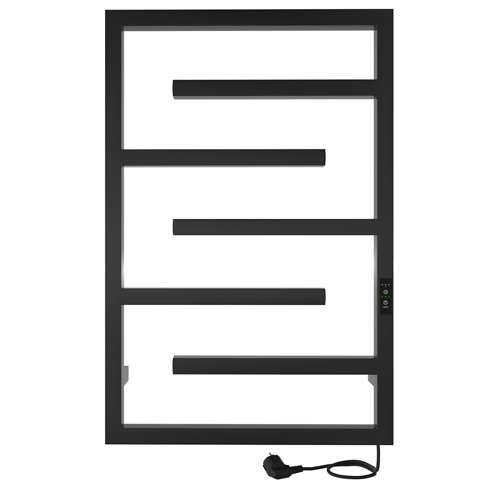 Изображение товара Электрический полотенцесушитель Indigo Delos 800x530 мм 120 Вт с терморегулятором черный муар