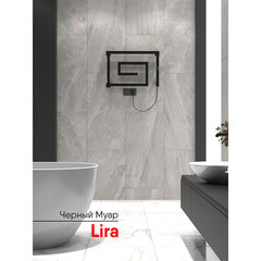 Полотенцесушитель электрический Indigo Lira 405х600 мм 89 Вт с терморегулятором черный муар - фото 6