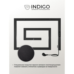 Полотенцесушитель электрический Indigo Lira 405х600 мм 89 Вт с терморегулятором черный муар - фото 5