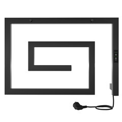 Изображение товара Полотенцесушитель электрический Indigo Lira 405х600 мм 89 Вт с терморегулятором черный муар