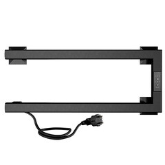 Полотенцесушитель электрический Indigo Nix 200х500 мм 40 Вт с терморегулятором левый черный муар - фото 1