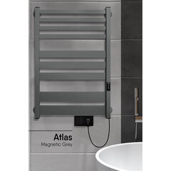 Полотенцесушитель электрический Indigo Atlas 800х530 мм 80 Вт с терморегулятором серый - фото 4
