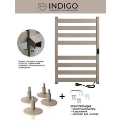 Полотенцесушитель электрический Indigo Oktava Slim 5 800х530 мм 90 Вт с терморегулятором бежевый - фото 6