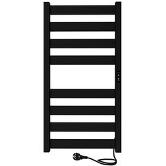 Полотенцесушитель электрический Indigo Oktava Slim 5 800х430 мм 85 Вт с терморегулятором черный муар - фото 1