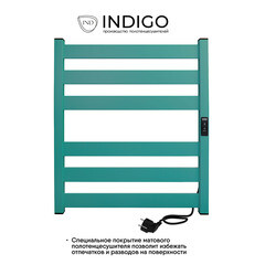Полотенцесушитель электрический Indigo Oktava Slim 5 600х530 мм 70 Вт с терморегулятором зеленый - фото 2