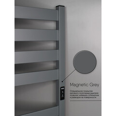 Полотенцесушитель электрический Indigo Oktava Slim 5 600х530 мм 70 Вт с терморегулятором серый - фото 3