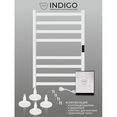 Полотенцесушитель электрический Indigo Oktava Slim 3 800х530 мм 90 Вт с терморегулятором белый - фото 5