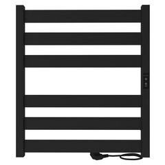 Полотенцесушитель электрический Indigo Oktava Slim 5 600х530 мм 70 Вт с терморегулятором черный муар - фото 1