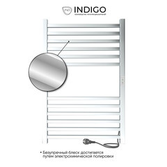 Полотенцесушитель электрический Indigo Attic 800х530 мм 90 Вт с терморегулятором хром - фото 4