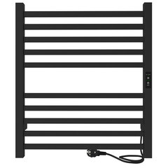Полотенцесушитель электрический Indigo Attic 600х530 мм 80 Вт с терморегулятором черный муар - фото 1