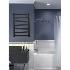 Полотенцесушитель электрический Indigo Element 800х530 мм 65 Вт с терморегулятором черный муар - фото 2