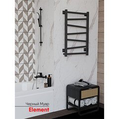 Полотенцесушитель электрический Indigo Element 800х530 мм 65 Вт с терморегулятором черный муар - фото 4