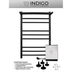 Полотенцесушитель электрический Indigo Line Trinity с полкой 800х432 мм 115 Вт с терморегулятором черный муар - фото 3