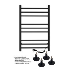 Полотенцесушитель электрический Indigo Line Trinity 800х532 мм 120 Вт с терморегулятором черный муар - фото 5