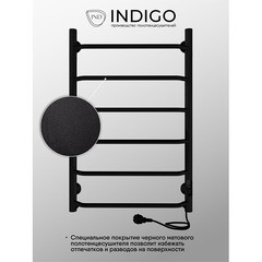 Полотенцесушитель электрический Indigo Roof Lux 800х532 мм 80 Вт с терморегулятором черный муар - фото 3