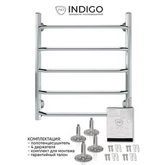 Полотенцесушитель электрический Indigo Roof Lux 600х532 мм 60 Вт с терморегулятором хром - фото 5