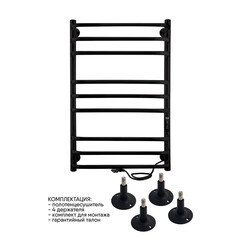 Полотенцесушитель электрический Indigo Brace Lux 800х532 мм 230 Вт с терморегулятором черный муар - фото 5