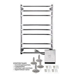 Полотенцесушитель электрический Indigo Brace Lux 800х532 мм 230 Вт с терморегулятором хром - фото 4
