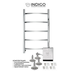 Полотенцесушитель электрический Indigo Arc Lux 800х432 мм 70 Вт с терморегулятором хром - фото 6