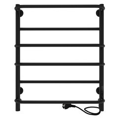 Полотенцесушитель электрический Indigo Europe Lux 600х532 мм 65 Вт с терморегулятором черный муар - фото 1