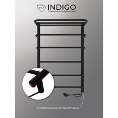 Полотенцесушитель электрический Indigo Hit с полкой 800х525 мм 90 Вт черный муар - фото 4