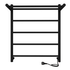 Изображение товара Полотенцесушитель электрический Indigo Line с полкой 600х525 мм 65 Вт черный муар