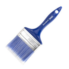 Кисть плоская искусственная щетина пластиковая ручка Beorol 80х15 мм для красок и антисептиков на водной основе - фото 2