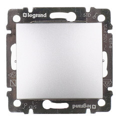 Выключатель Legrand Valena одноклавишный встраиваемый алюминий (694336) - фото 1