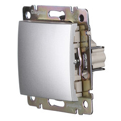 Выключатель Legrand Valena одноклавишный встраиваемый алюминий (694336) - фото 2