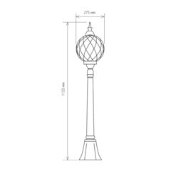 Светильник садово-парковый Elektrostandard Sirius черное золото 1155 мм Е27 60 Вт IP44 (a026100) - фото 3
