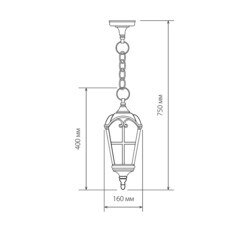 Светильник садово-парковый подвесной Elektrostandard Mira черное золото 750 мм Е27 60 Вт IP44 (a025299) - фото 2