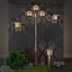 Светильник садово-парковый Elektrostandard Cassiopeya черное золото 2200 мм Е27 180 Вт IP44 (a025298) - фото 3