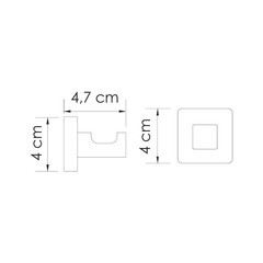 Крючок для ванной WasserKraft Rhin K-8700 одинарный на шуруп металл никель (K-8723) - фото 3