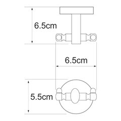 Крючок для ванной WasserKraft Rhein K-6200 двойной на шуруп металл хром (K-6223D) - фото 2