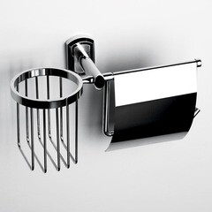Держатель для туалетной бумаги WasserKraft Oder с крышкой металл/пластик хром (K-3059) - фото 2