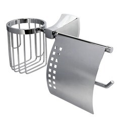 Изображение товара Держатель для туалетной бумаги WasserKraft Wern с крышкой металл/пластик хром (K-2559)