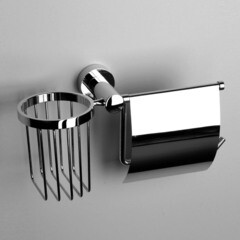 Держатель для туалетной бумаги WasserKraft Donau с крышкой металл/пластик хром (K-9459) - фото 2