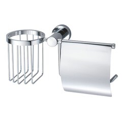 Держатель для туалетной бумаги WasserKraft Donau с крышкой металл/пластик хром (K-9459) - фото 1