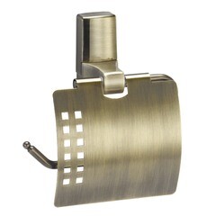 Изображение товара Держатель для туалетной бумаги WasserKraft Exter с крышкой металл/пластик бронза (K-5225)