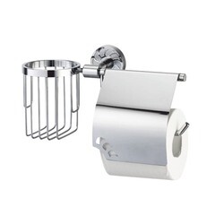 Изображение товара Держатель для туалетной бумаги WasserKraft Isen с крышкой металл/пластик хром (K-4059)
