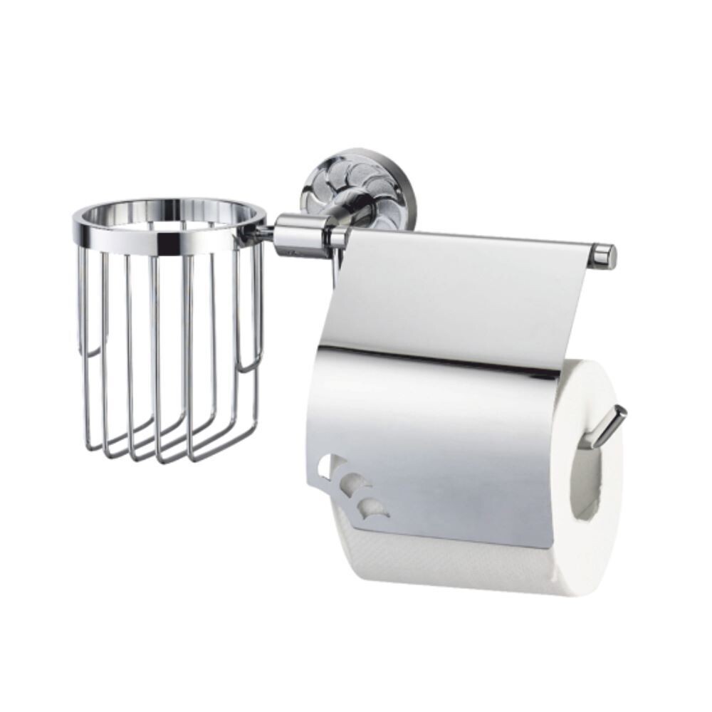 Изображение товара Держатель для туалетной бумаги WasserKraft Isen с крышкой хром