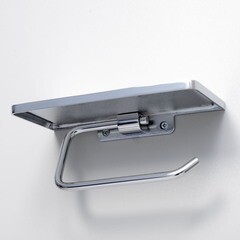 Держатель для туалетной бумаги WasserKraft с полкой металл хром (K-1325) - фото 3