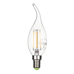 Лампа светодиодная филаментная Navigator E14 2700К 6 Вт 650 Лм 220 В свеча на ветру прозрачная - фото 1