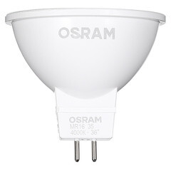 Лампа светодиодная Osram GU5.3 4000К 5 Вт 360 Лм 12 В рефлектор MR16 прозрачная - фото 1