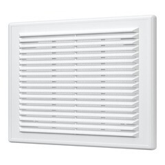 Решетка вентиляционная пластиковая приточно-вытяжная Era Р 208х208 мм с сеткой белая - фото 1