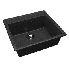 Мойка для кухни Dr.Gans Ника 57х51х22 см врезная с сифоном искусственный камень черная - фото 1